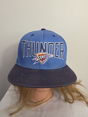 adidas Oklahoma City Thunder Blue and Navy Snapback Hat